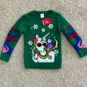 Kids Unicorn Ugly Christmas Sweater NWT